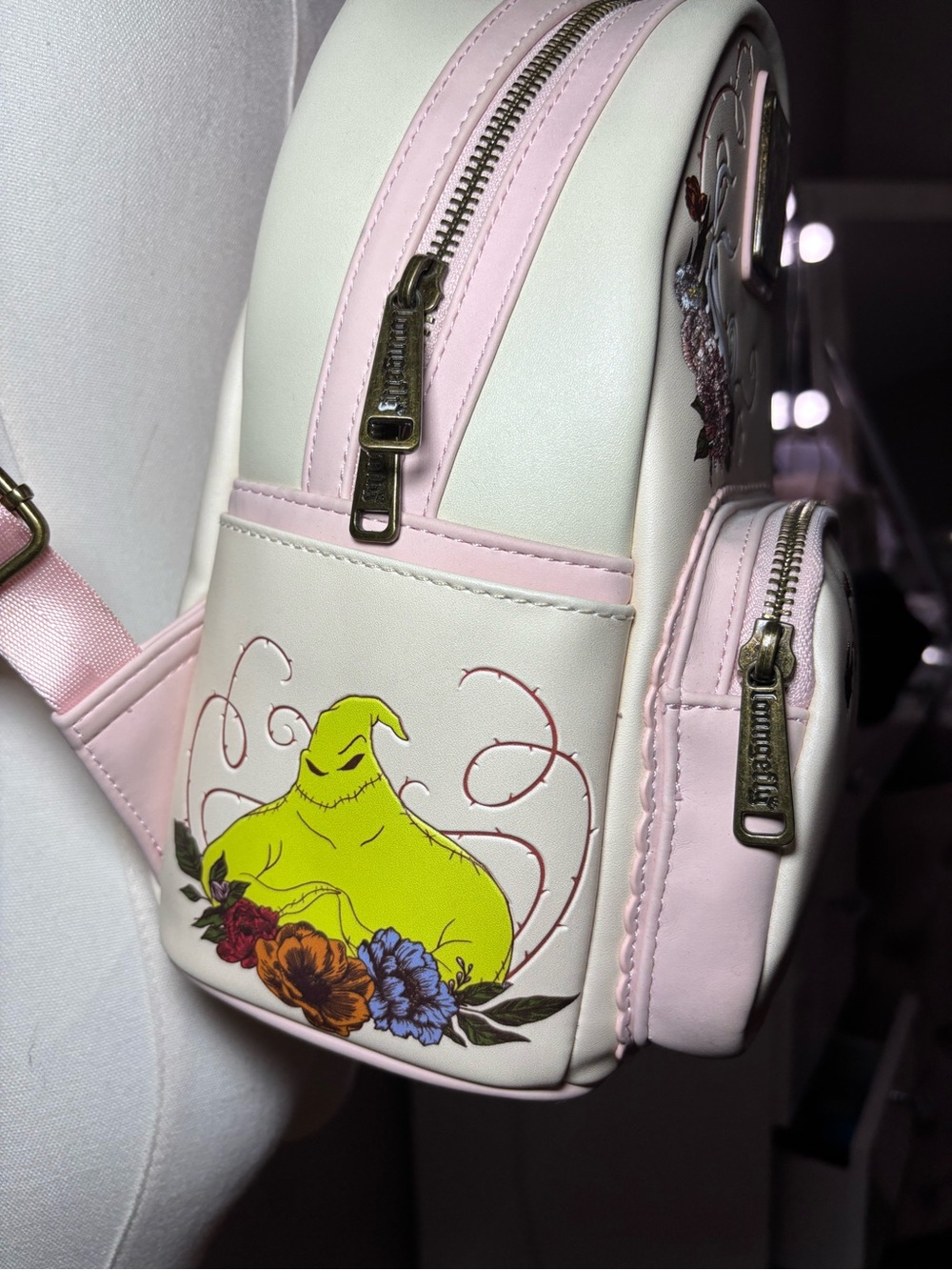 Loungefly The Nightmare Before Christmas Cream & Pink Mini Backpack - Picture 4 of 5